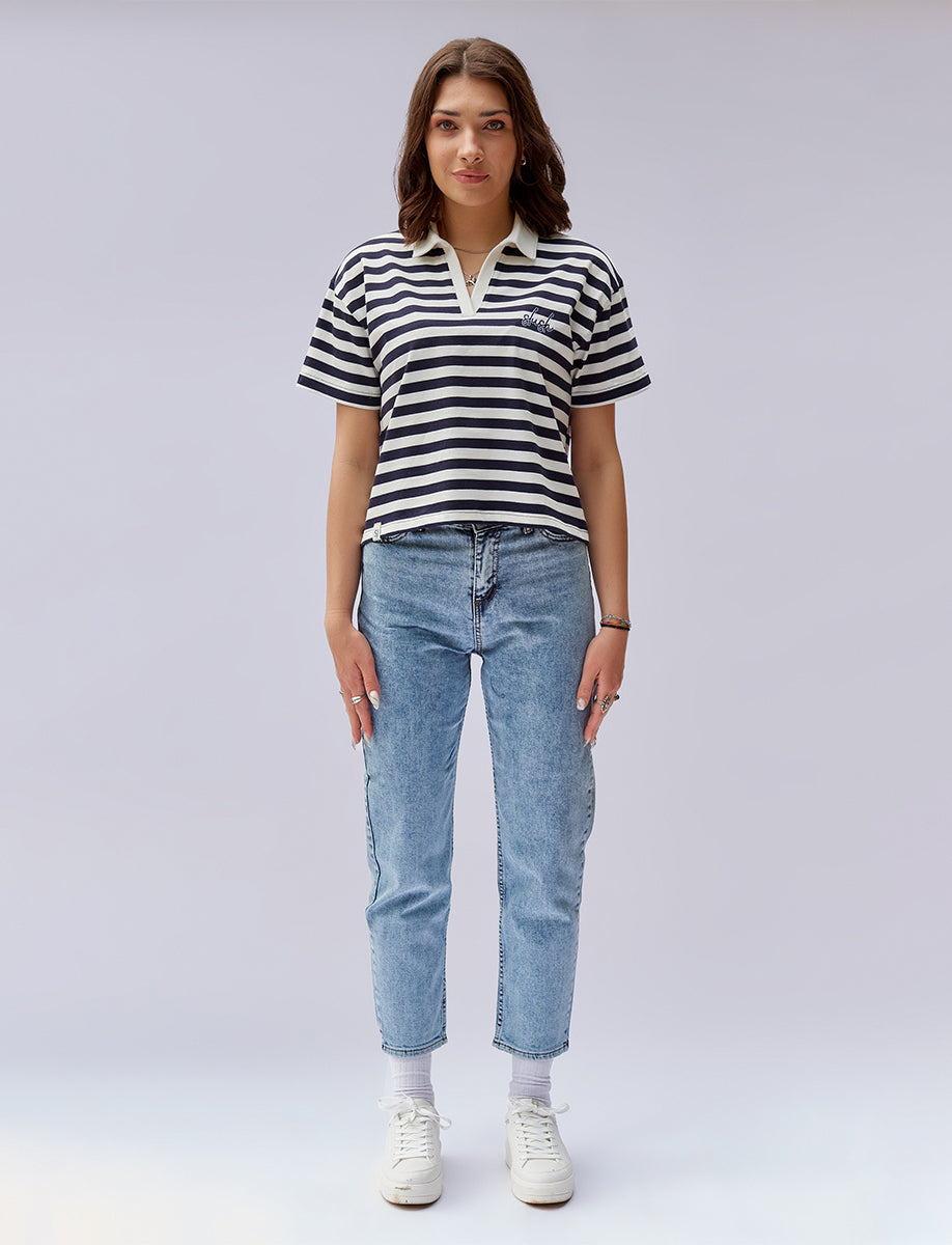 Striped Women's Polo