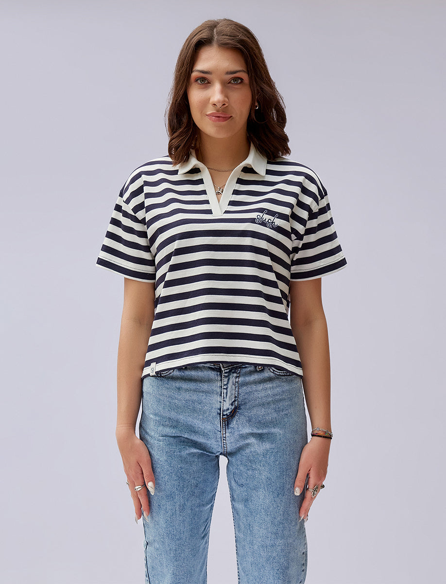 Striped Women's Polo