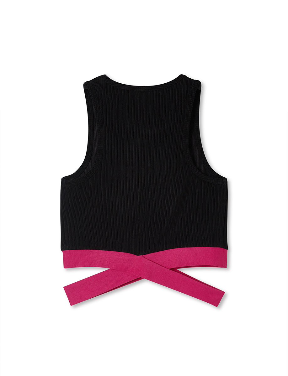 Black Cross Crop Top